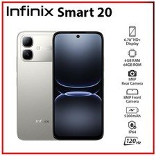 (New) Infinix Smart 20 4GB+64GB TITANIUM Dual SIM Unlocked Android Cell Phone