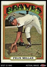 1972 Topps #540 Felix Millan Braves 7 - NM