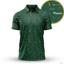 Funny Peasants Green Print Polo Shirt Size S-5XL