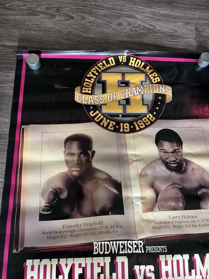 Póster original vintage de Evander Holyfield vs. Larry Holmes Boxing Fight 27x40 Foto 3 de 4