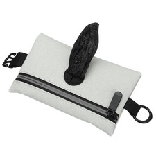 Dog Poop Bag Holder Pet Waste Bag Dispenser with Zipper Gray