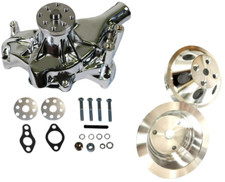 Sbc Chevy Water Pump Short Sbc 350 V8 High Volume Chrome Wp Pulley Kit 2 Grooves Sbc Chevy Water Pump Short Sbc 350 V8 High Volume Chrome Wp Pulley Kit 2 Grooves