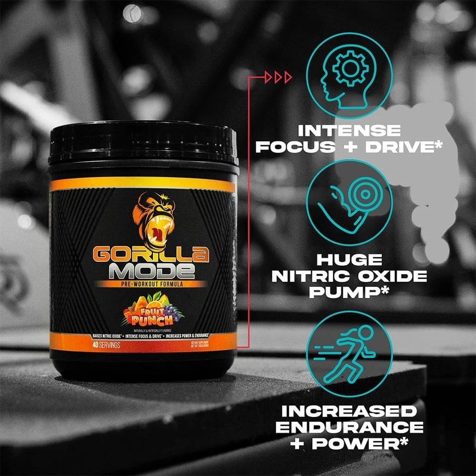 Gorilla Mode Pre-Workout - New Formula - Tigers Blood  (40 Servings) (New) - Image 4 of 4