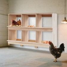 6 Compartment Wooden Nesting Boxes For Chickens, Chicken Laying Boxes For Farms