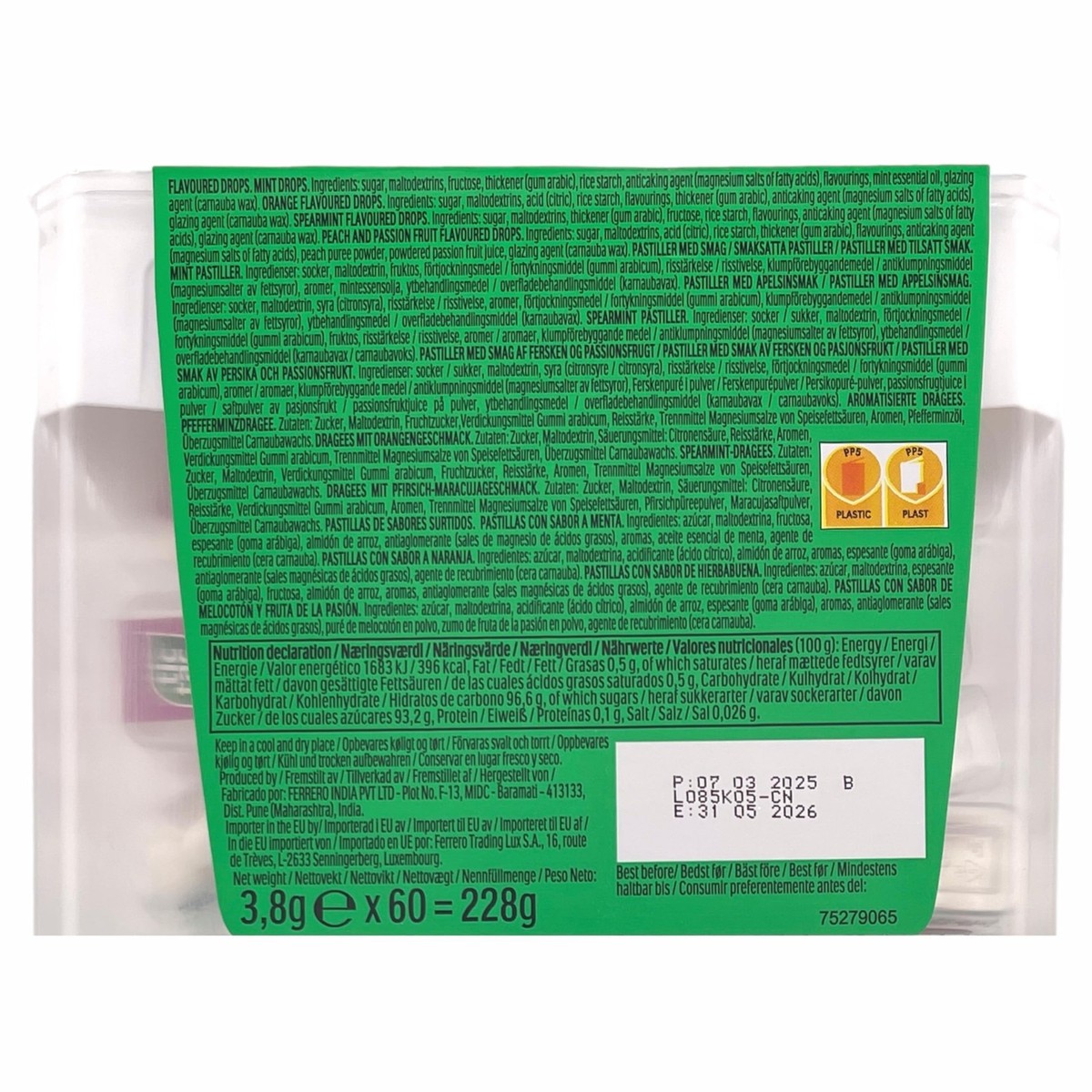 TIC TAC Box with 60 Mini Boxes (Mint, Orange, 60 Count (Pack of 1