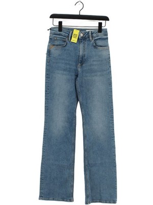 Reiko Damen Jeans W 27 in blau Baumwolle mit Elasthan weites Bein
