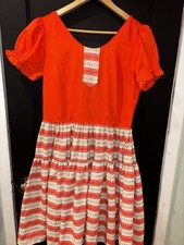 Vintage 1970s DeLoris square dance prairie dress boho western Size 16