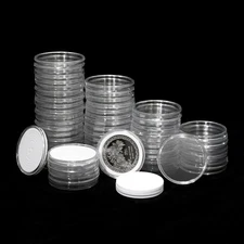 60pcs Clear Plastic Coin Capsules, Silver Dollar Coin Holders, Coin Protector...