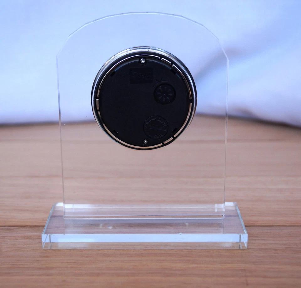 Quartz Desk Clock Clear Modern Minimalist Office Home Decor Gold - Image 3 of 4