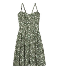 Old Navy Green White Floral Fit & Flare Dress Soft Girl Summer Sundress Size M