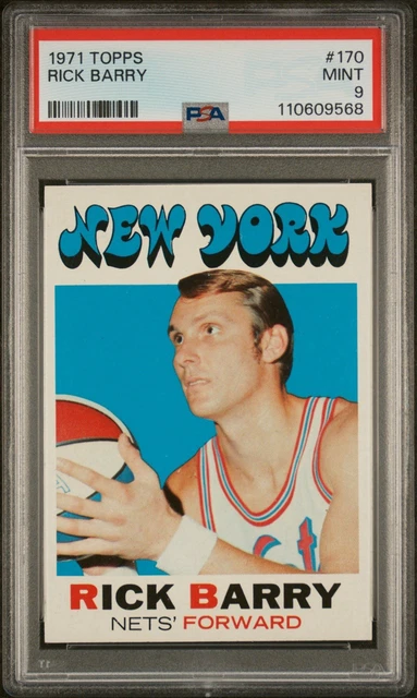1971 Topps Basketball Rick Barry New York Nets RC Rookie Card #170 PSA 9