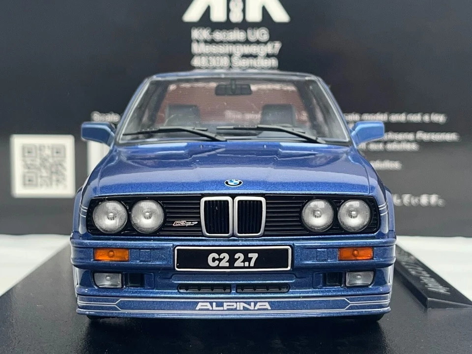1988 BMW Alpina C2 2.7 E30 Metallic Blue Diecast Model Car 1/18 KK Scale - Image 2 of 4