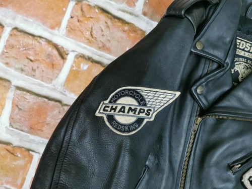 REDSKINS Women's Vintage Biker Leather Jacket L.A.University Motorbike Size: L - Picture 8 of 12