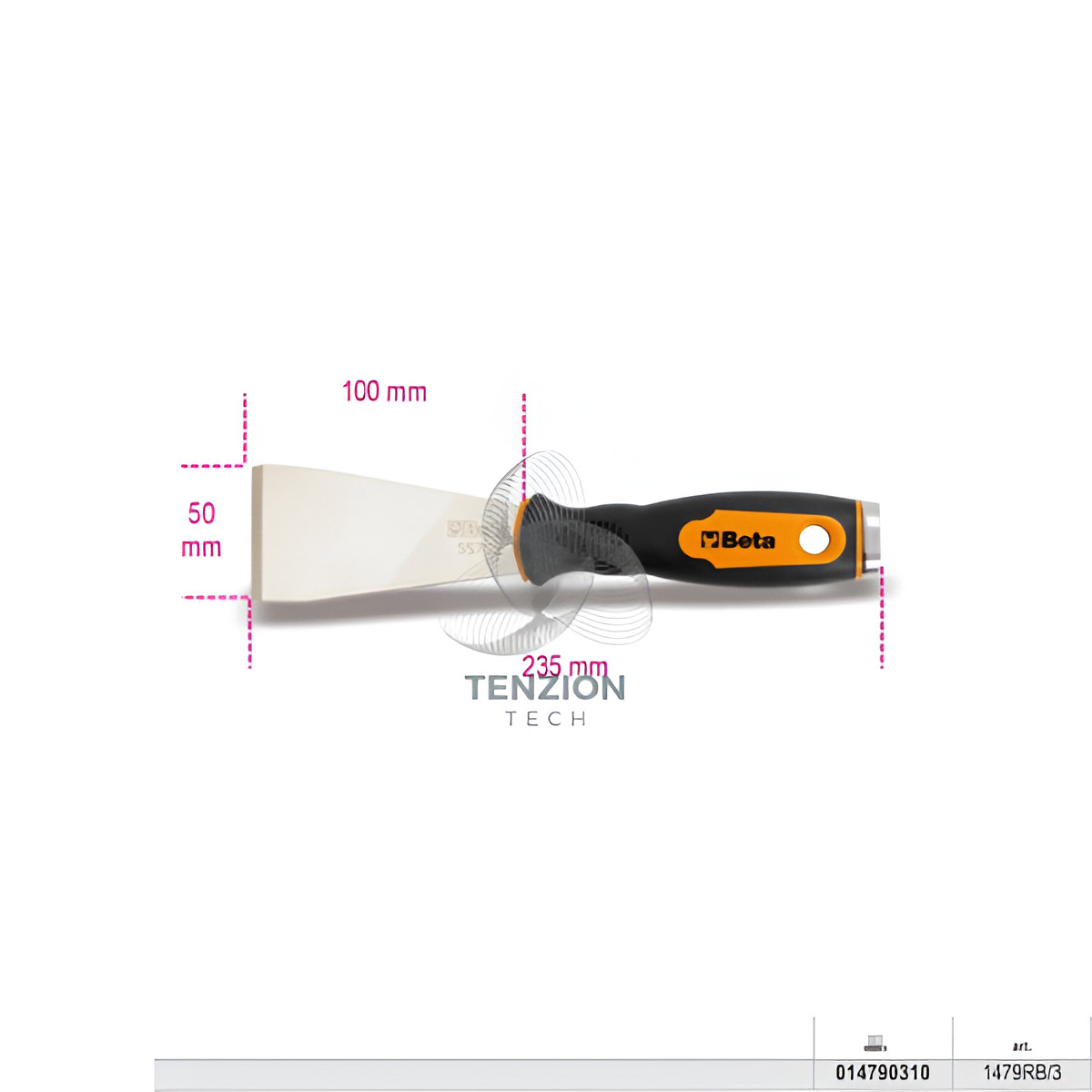 Raschietto a Battere Piatto Beta 1479RB/3 - Acciaio Inox Professionale