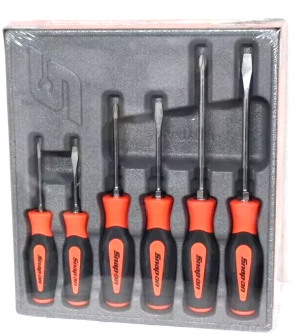 SNAP ON SGDX60B O 6Pc ORANGE Soft Grip Combination Screwdriver Set