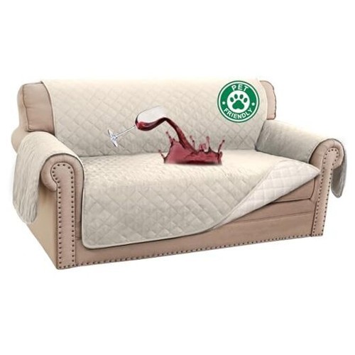  100% Waterproof Couch Cover Sofa Covers for 2 Cushion Couch Loveseat Ivory