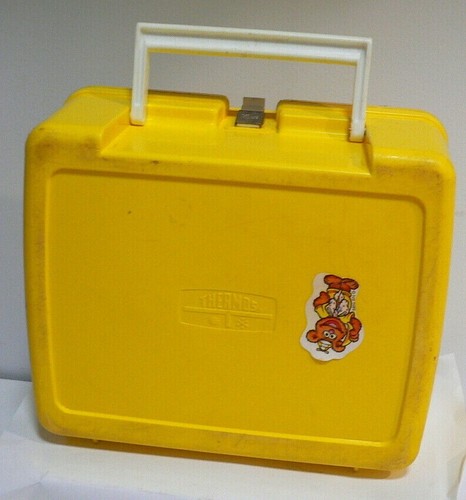 Vintage 1978 Garfield Lunch Box Yellow Plastic No Thermos - Picture 6 of 10