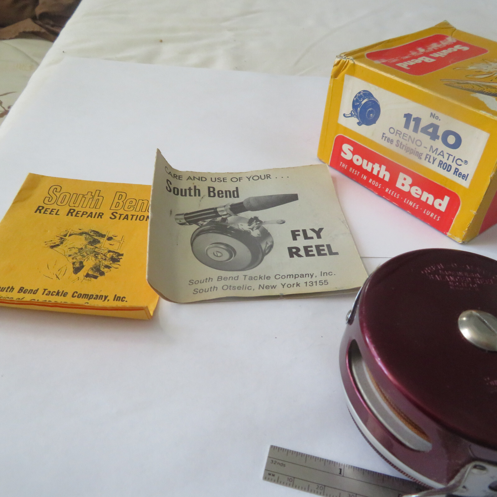 Fly Reel South Bend Oren-O-Matic Balanced No. 1130 Model D Automatic 1140 box