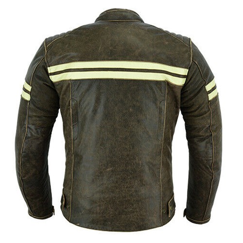 Chaquetas/abrigo extraíble de cuero de vaca 100 % cuero de vaca real para motocicleta Touring CE - Imagen 14 de 28