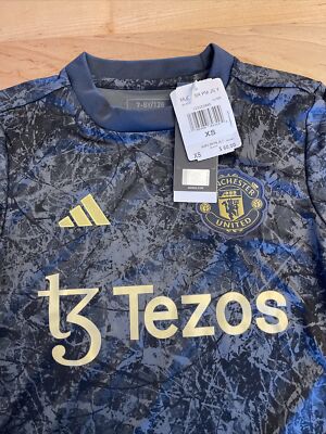 Adidas IQ1565 MANCHESTER UNITED STONE ROSES PRE-MATCH JERSEY Size