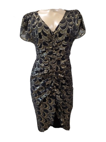 milly black and gold dress