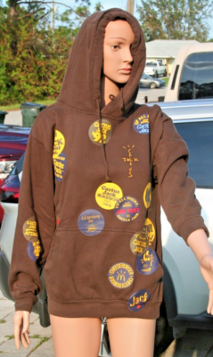 Travis Scott Cactus Jack McDonald's Sticker Bomb Hoodie Brown