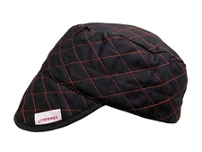 NWT Comeaux Welding Caps Welders Hats Black Quilted with Red Diamond Stitching 