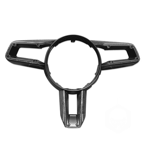 AD Carbon Fiber Steering Wheel Cover Trim for Porsche 911(992) Taycan J1 2020-23 - Picture 2 of 9