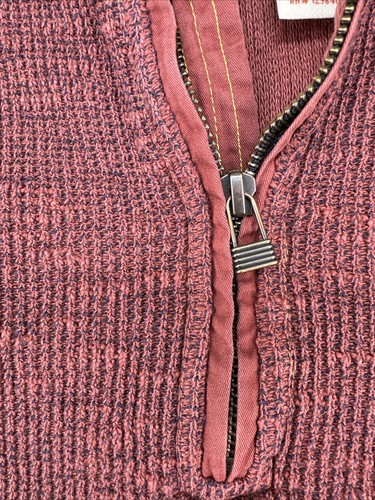 Carbon2Cobalt Sweater Men's Lg Chunky Cable Knit Fisherman Red Henley Button - Picture 4 of 12