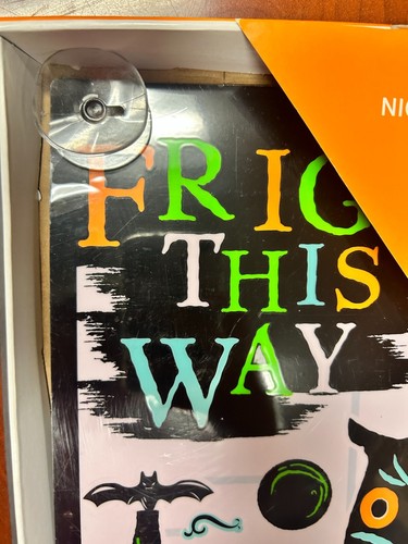 Insegna Hallmark Halloween Night-Glo Gufo "Fright This Way" spettrale nuova ASPIRAZIONE - Foto 4 di 6