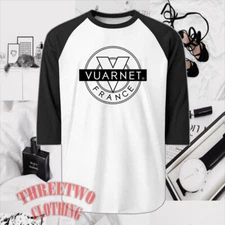 VUARNET Men's Raglan White Black Size S-2XL
