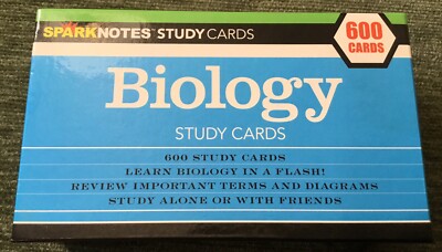 Biology Spark Notes Study Cards, Learn Biology Set Of 600 cards copyrighted 2004