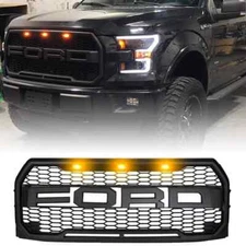 For 2015 2016 2017 Ford F150 F-150 Grill Raptor Style Front Grille Bumper Black