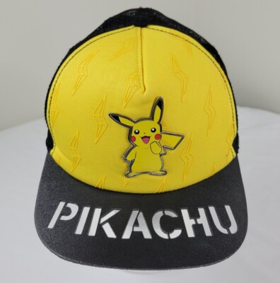 Pokemon Pikachu Emblem Snapback Yellow Black Nintendo Game Freak 2014 Adult