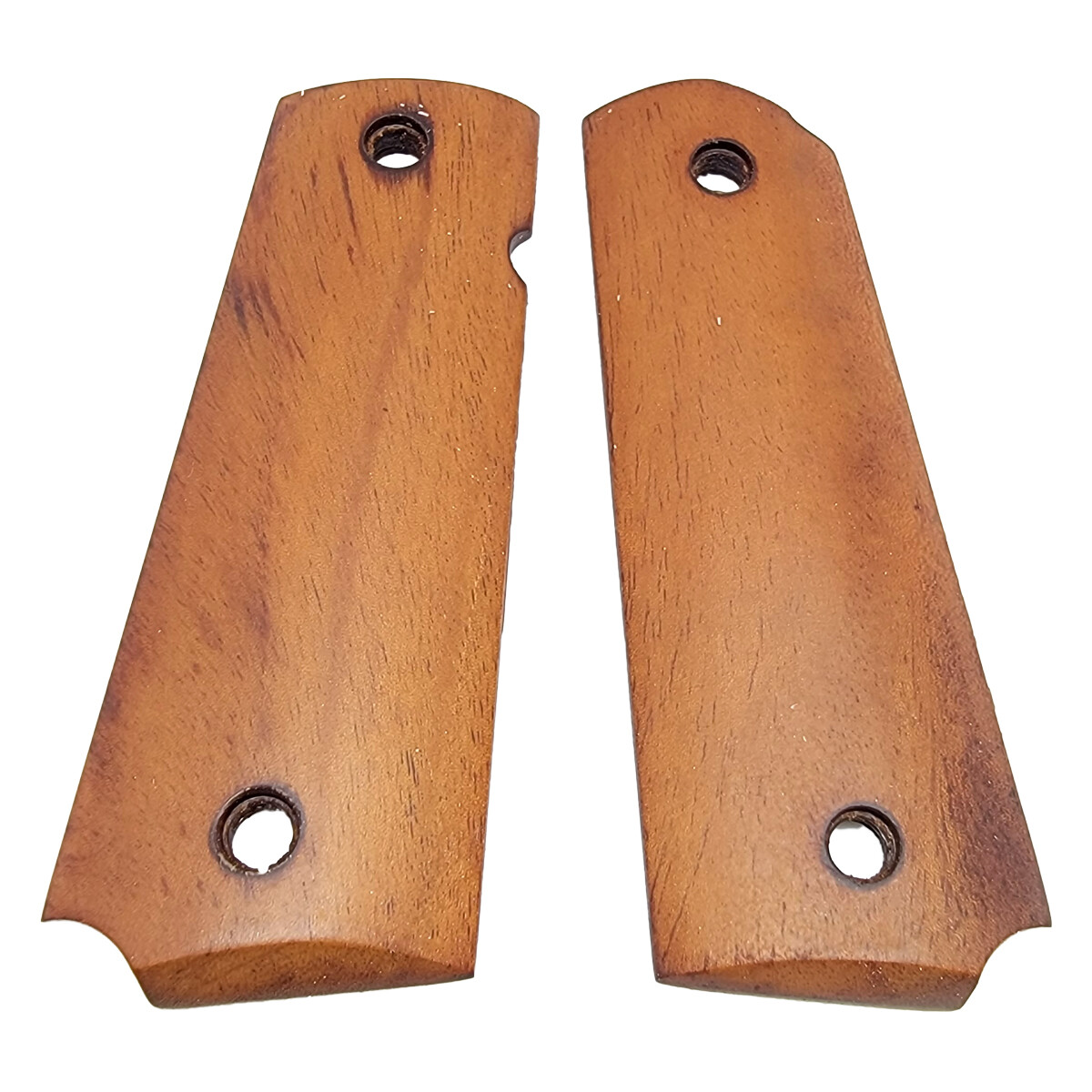 1911 Grip, Original Polished Wood - NO AMBI Cut Grips with Bevel