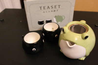 Teapot & teacup set San Art Gift Goods frog Tadpole family