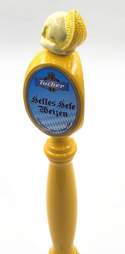 Tucher Helles Hefe Weizen Nuremberg Germany Tap Handle Knob Marker Yellow 15" - Picture 11 of 20