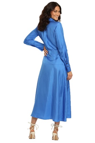 GINGER AND SMART Libertine Dress Blue Wrap Style Size 12 AU RRP 645 WITH DEFECTS - Picture 3 of 7