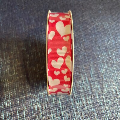 Craftsmart Ribbon Hearts White & Hot Pink Crafts 3 Yards New 