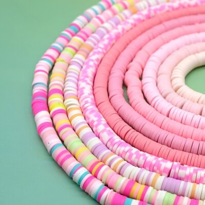 4000 Stck. Polymer Ton Perlen Set - 6 mm Vinyl Zwischenring Perlen zum Selbermachen Schmuck, Armband