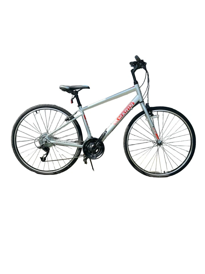 Bicicleta híbrida deportiva Marin Larkspur CS1 GRANDE plateada serie 1 6061 cuadro de aluminio Foto 4 de 4