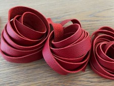 100 cm long Red Full Grain Pebble Leather Strap Strip various width 1.5 mm