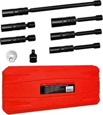 3/8-Inch Drive Magnetic Swivel Spark Plug Removal Tools Socket Set, 12 Point 360