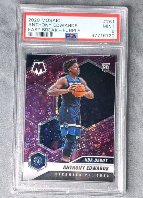 2020-21 Panini Mosaic Purple Fast Break #261 Anthony Edwards /50