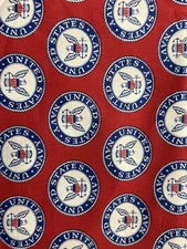 US Navy Military Fabric 1.8 Yards Emblem Seal Printed Fabric LOT Memorabilia