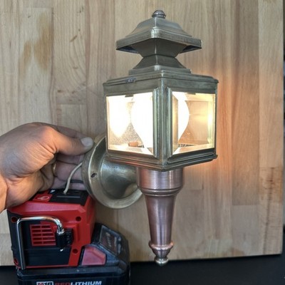 Vintage Kupfer & Messing Kutschenlaterne 120v elektrisches Licht. 11 Zoll groß. GETESTET!
