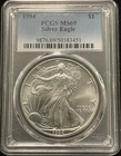 1994 $1  Silver Eagle PCGS MS69 1oz .999 Silver. Free Shipping. SKUPCASUPXPTMN43