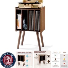 Chic 2-Tier Vinyl Record Holder Table, Solid ...