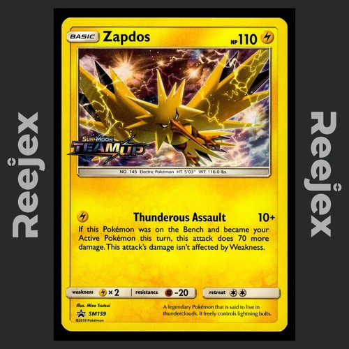 Zapdos - SM159 - Stamped Black Star Promo - Team Up - Pokemon Card - NM/M