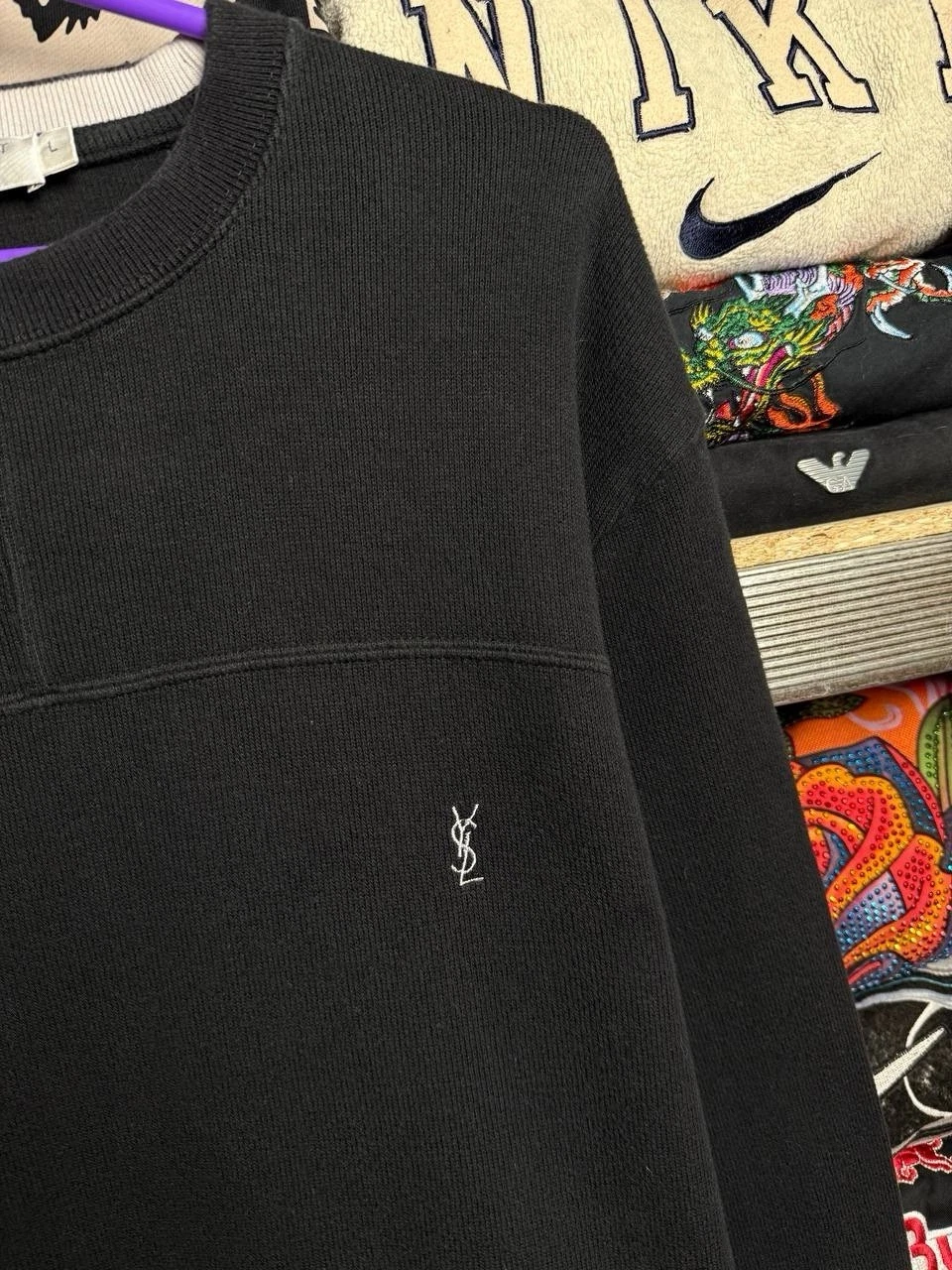 SAINT LAURENT (YSL) Felpa Yves Saint Laurent vintage anni 90 taglia L nera